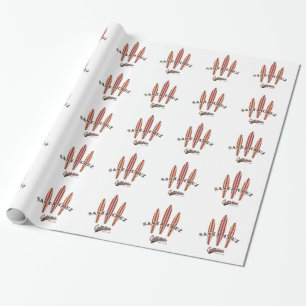Papel De Presente Papais noeis Cruz Califórnia Três Painéis