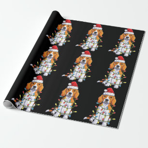 Papel De Presente Papais noeis De Beagle Noite De Árvore De Natal Ga