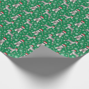 Papel De Presente Papais noeis De Cachorro De Schnauzer Façam Um Bo