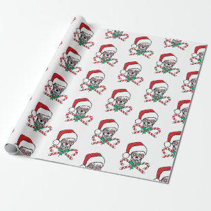 Papel De Presente Papais noeis de crânio de açúcar
