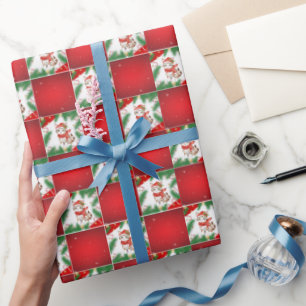 Papel De Presente Papais noeis de gatos cortantes modernos Xmas Holl