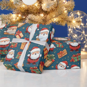 Papel De Presente Papais noeis de Natal