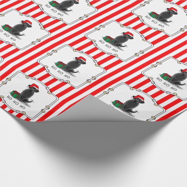 Papel De Presente Papais noeis de Natal Black Labrador Retriever Cut (Ponta)