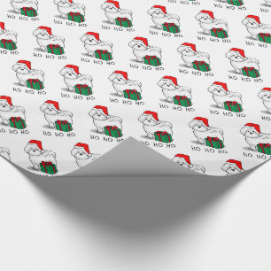 Papel De Presente Papais noeis de Natal - Cachorro Bichon