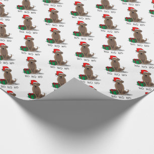 Papel De Presente Papais noeis de Natal Chocolate Labrador Sempre En