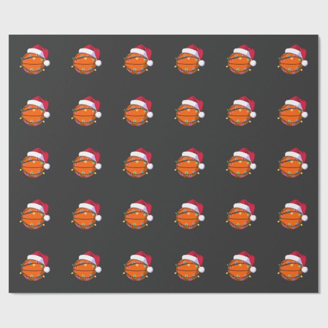 Papel De Presente Papais noeis de Natal de Basquete Snowman Esporte  (Aberto)