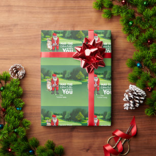 Papel De Presente Papais noeis de Natal de Golf Que o curso esteja c