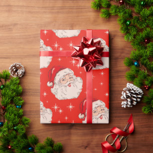 Papel De Presente Papais noeis de Natal do Meio século Retroativo