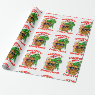 Papel De Presente Papais noeis de Natal Feliz