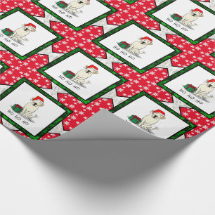 Papel De Presente Papais noeis de Natal - Labrador Amarelo - Custa p