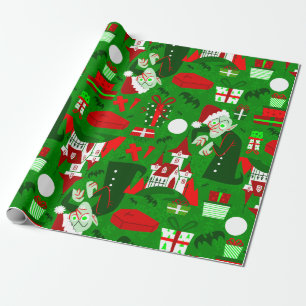 Papel De Presente papais noeis de natal noferatu assustadores vermel