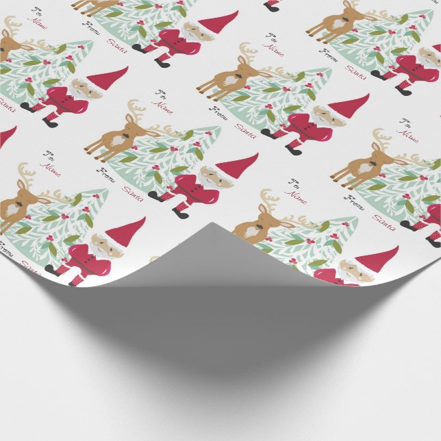 Papel De Presente Papais noeis de Natal Reindet Personalizado para e (Ponta)