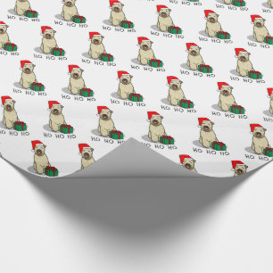 Papel De Presente Papais noeis de Natal Rochados Terrier (sem carne)