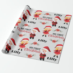 Papel De Presente Papais noeis de nomes personalizados Casais Natal
