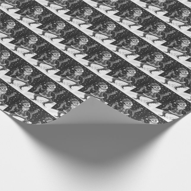 Papel De Presente Papais noeis DE OSSOS DE JINGLE, ESQUELETO DE FÉRI (Ponta)