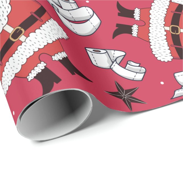 Papel De Presente Papais noeis de papel (Ponta do rolo)