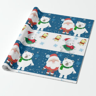 Papel De Presente Papais noeis de Papel de Moldagem de Natal