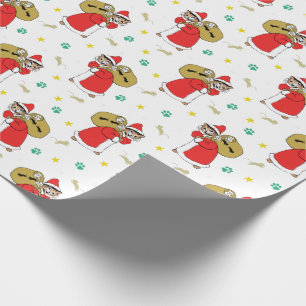 Papel De Presente Papais noeis de patas de Natal