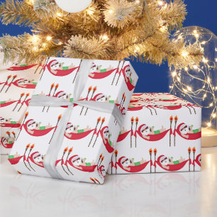 Papel De Presente Papais noeis de praia de Natal festivos