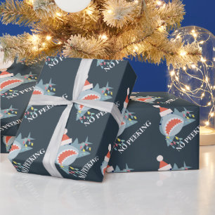 Papel De Presente Papais noeis de tubarão sem feriado de Natal de M