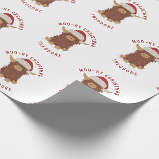 Papel De Presente Papais noeis de vacas das Highland Highland, fofin