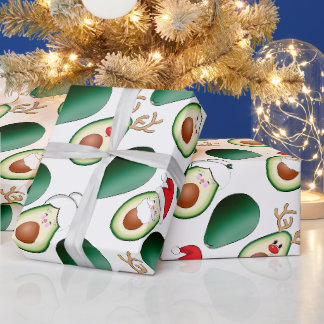 Papel De Presente Papais noeis do Avocado Natal, Rudolph, & Sra. Cla
