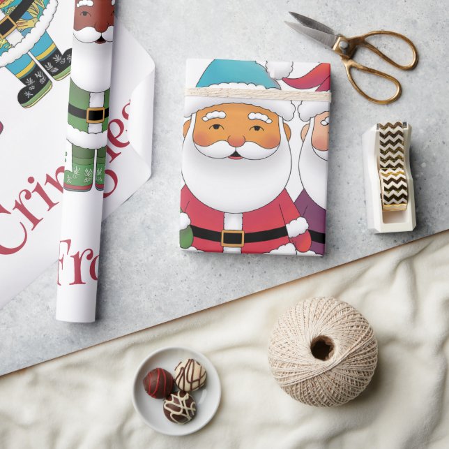 Papel De Presente Papais noeis doces (Artesanato)