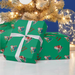 Papel De Presente Papais noeis e brinquedos lindos que embrulham pre