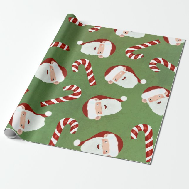 Papel De Presente Papais noeis e doces podem usar doces de natal com (Desenrolado)