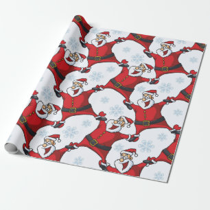 Papel De Presente Papais noeis e Flocos de Neve Molho de Presente de