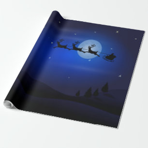 Papel De Presente Papais noeis e seu Reindeer -