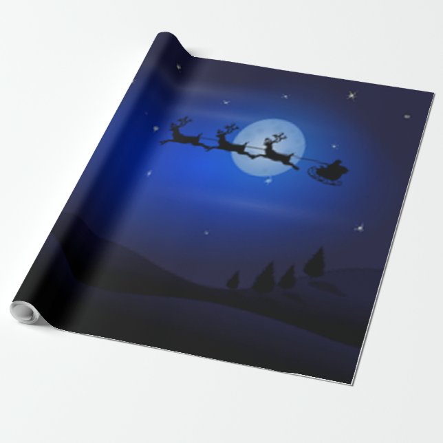 Papel De Presente Papais noeis e seu Reindeer - (Desenrolado)