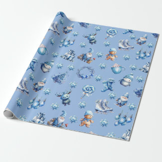 Papel De Presente Papais noeis e seus amigos de Natal