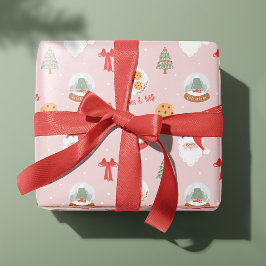 Papel De Presente Papais noeis e Sra. Claus Festivo Fa La Christmas