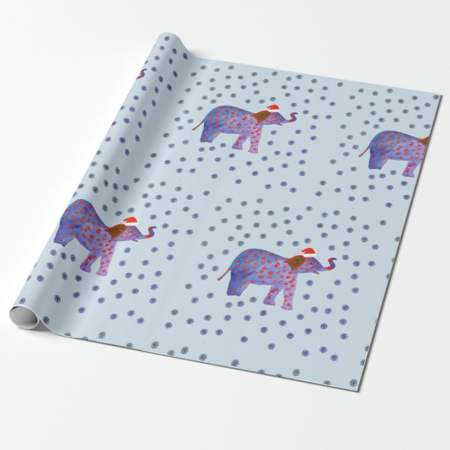 Papel De Presente Papais noeis elefantes (Desenrolado)