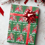 Papel De Presente Papais noeis Engraçados Derramamento de Presente F<br><div class="desc">Papais noeis Engraçados Trump Dift Wrap Torne Excelente De Natal Novamente</div>