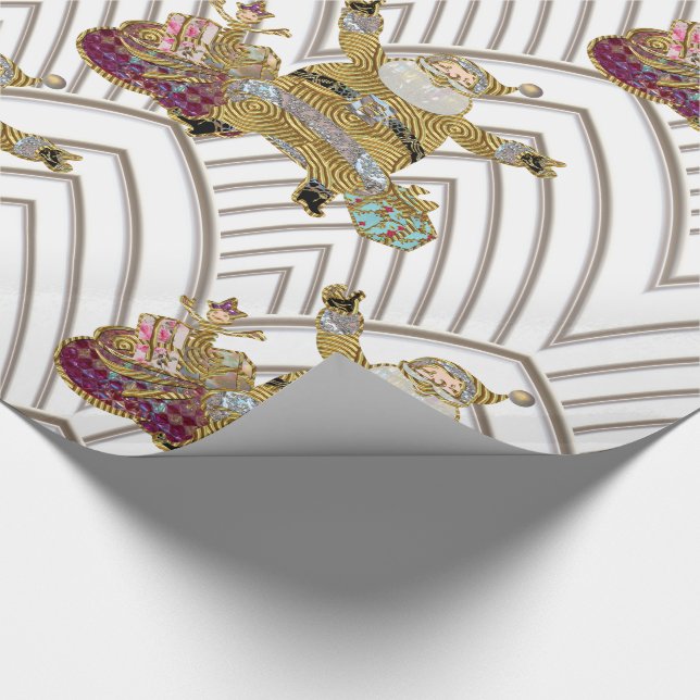 Papel De Presente Papais noeis estão a caminho do Natal (Ponta)