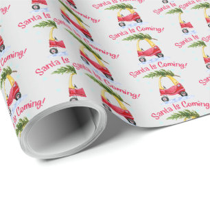 Papel De Presente Papais noeis Estão Vindo Crianças Árvore De Nat