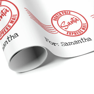 Papel De Presente Papais noeis expressam e-mail entrega do Polo Nort