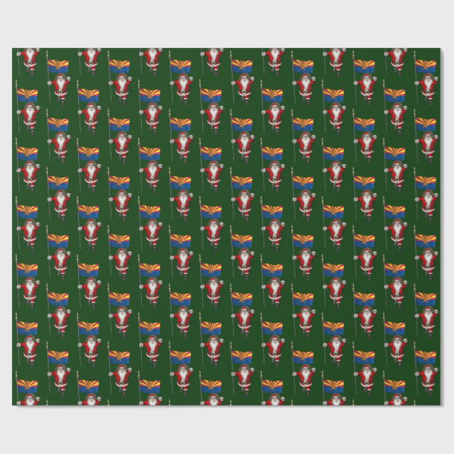Papel De Presente Papais noeis Festivos Com Sinal De Arizona (Aberto)
