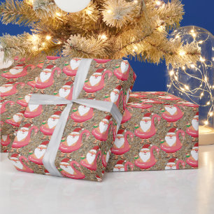 Papel De Presente papais noeis festivos de praia de Natal