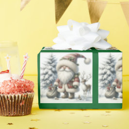 Papel De Presente Papais noeis Gnomos de Natal
