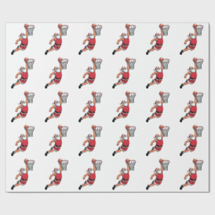 Papel De Presente Papais noeis jogando basquete no esporte amantes