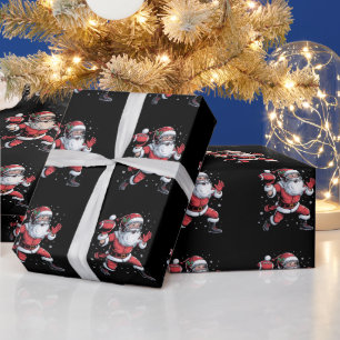 Papel De Presente Papais noeis jogando futebol americano no Natal
