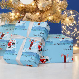 Papel De Presente Papais noeis não podem Skate Mensagem de Natal