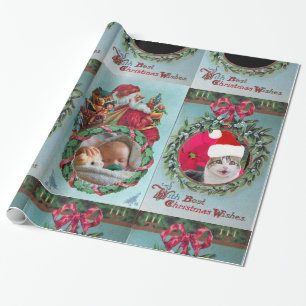 PAPEL DE PRESENTE PAPAIS NOEIS, NATAL CROWN, MODELO DE FOTO DE FITA