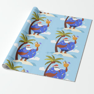 Papel De Presente papais noeis negros de férias de natal tropical de