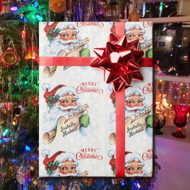 Papel De Presente Papais noeis Nice e Naughty List Natal (Criador carregado)