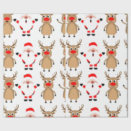 Papel De Presente Papais noeis Papel de Moldagem de Natal