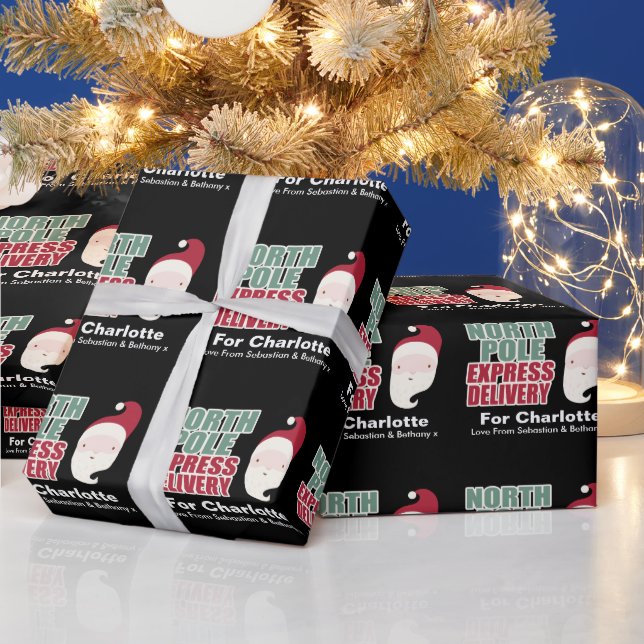 Papel De Presente Papais noeis personalizados de entrega do Polo Nor (Feriados)